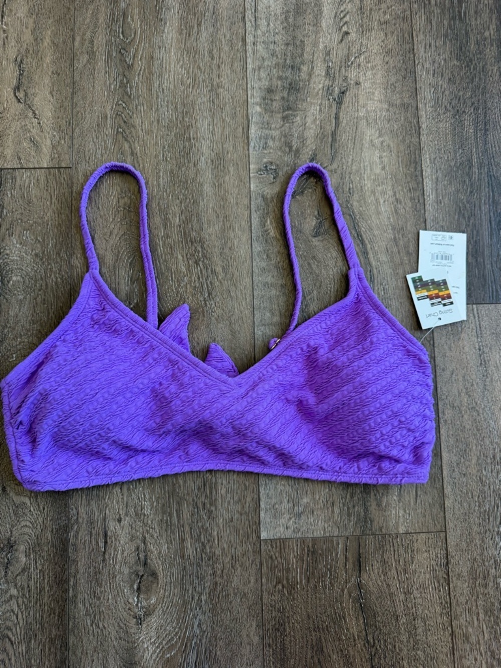 No Boundaries Purple Textured Swimming Suit Top Women’s size XL